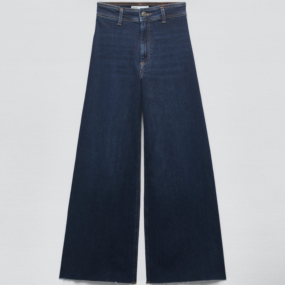 Zara High Rise Marine Straight Jeans